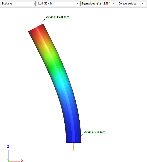 buckling analysis of a reinforced concrete column in Consteel