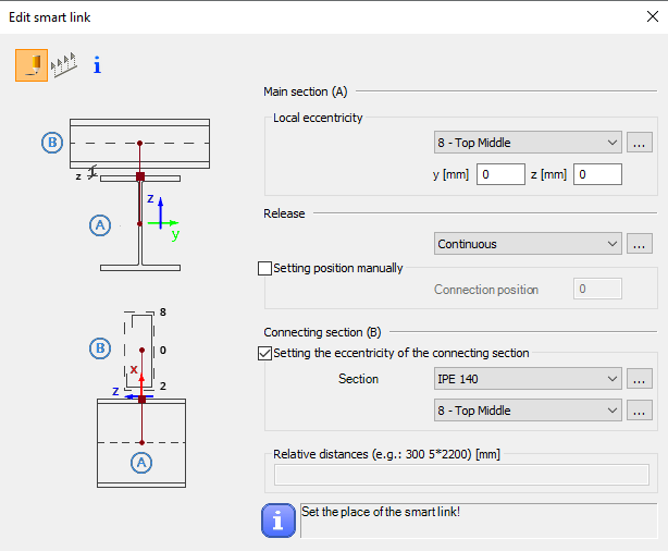 Build 3D models with smart link elements