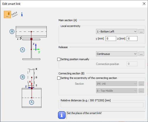 Build 3D models with smart link elements